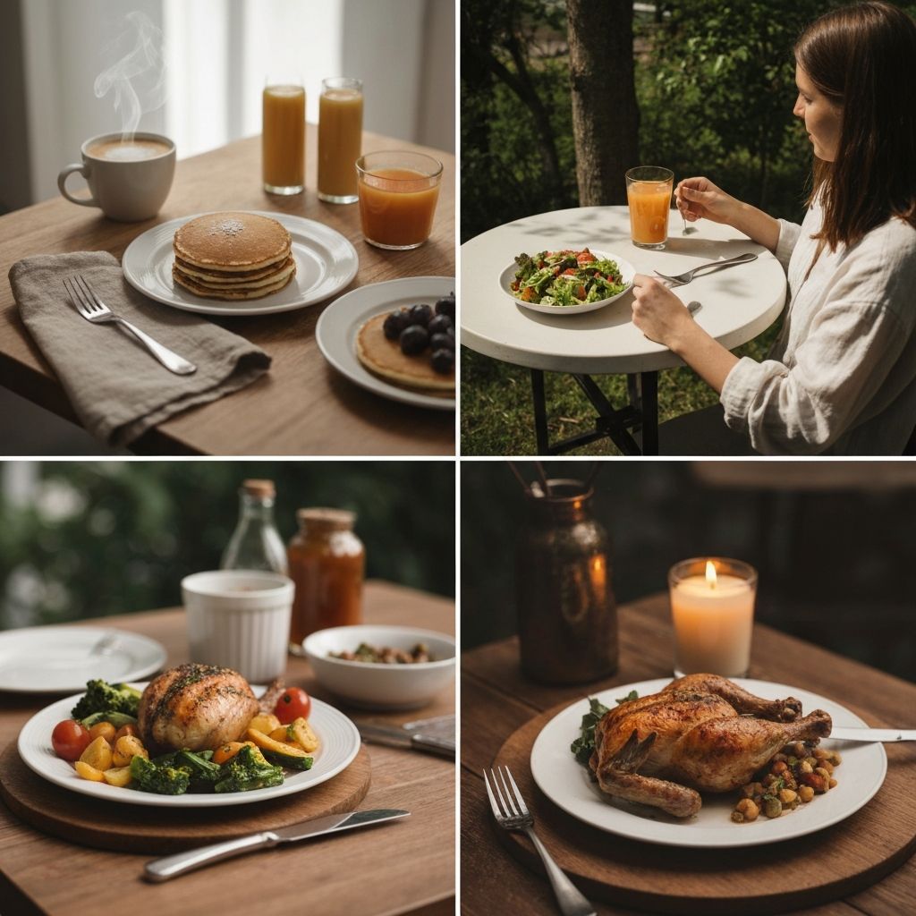 Diversos momentos de refeição ao longo do dia